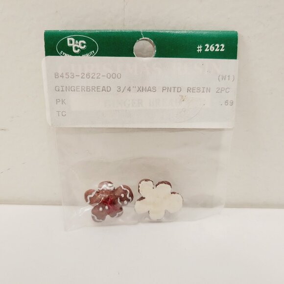 Vtg DCC Hand Painted Mini Christmas Gingerbread Resin Charms Figures #2622 Craft - Picture 1 of 3